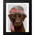 thumbnail image 2 of Fab Funky 15x18 Black Modern Framed Museum Art Print Titled - Chocolate Labrador Hat and Pink Scarf, 2 of 5