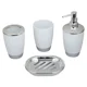 thumbnail image 1 of Xiao Hua Juego de baño blanco, juego de accesorios de baño, 4 piezas, juego de baño de plástico, 1 of 5