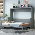thumbnail image 2 of Generic Full Size Murphy Bed with Hydraulic Lift & Desk Design, Gray, 2 of 10