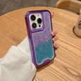 thumbnail image 6 of Case for iPhone 15 Pro Max, Glitter Cute Sparkle Case Hybrid Dual-Colors Gradient Women Girls Protective Phone Case Cover for iPhone 15 Pro Max, Bling Slim Shockproof Protection Cover, Purple/Blue, 6 of 13