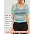 thumbnail image 4 of As Rose Rich Women's Mesh Crop Top Workout Fishnet Shirt, M, 4 of 9