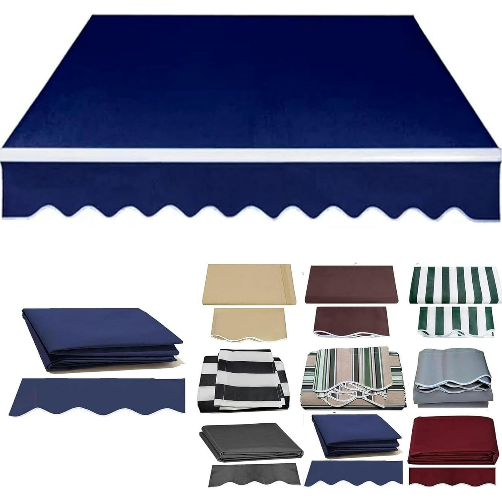 Retractable Awning 13x10 Retractable Patio Awning Replacement Fabric (Without Frame) Waterproof Retractable Awning Replacement Fabric