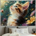 thumbnail image 2 of Patifu Cute Cat Tapestry Wall Hanging Unique Style Graphic Tapestries Home Wall Decor for Living Room Bedroom Apartment Farmhouse Dorm 40x30inch, 2 of 6