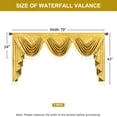 thumbnail image 3 of VOGOL Yellow Velvet Waterfall Swag Valance for Living Room, Thick Rod Pocket Curtain with Beaded Tassels and Elegant Textured Print, 43x79 Inches, 3 of 7