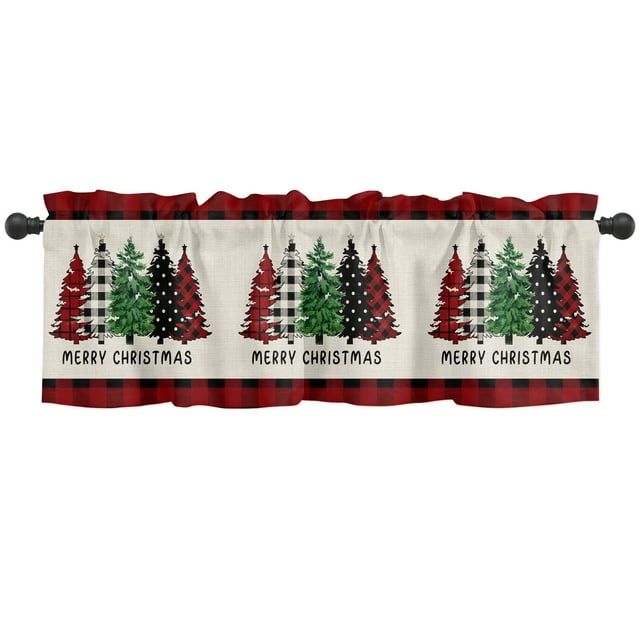 Rideau à Moins de 10 Rideau Cuisine Chambre Salle de Bain Rideau Cloison Européen Demi-Rideau Manche de Noël Rideau Demi-Ombre Rideau Court