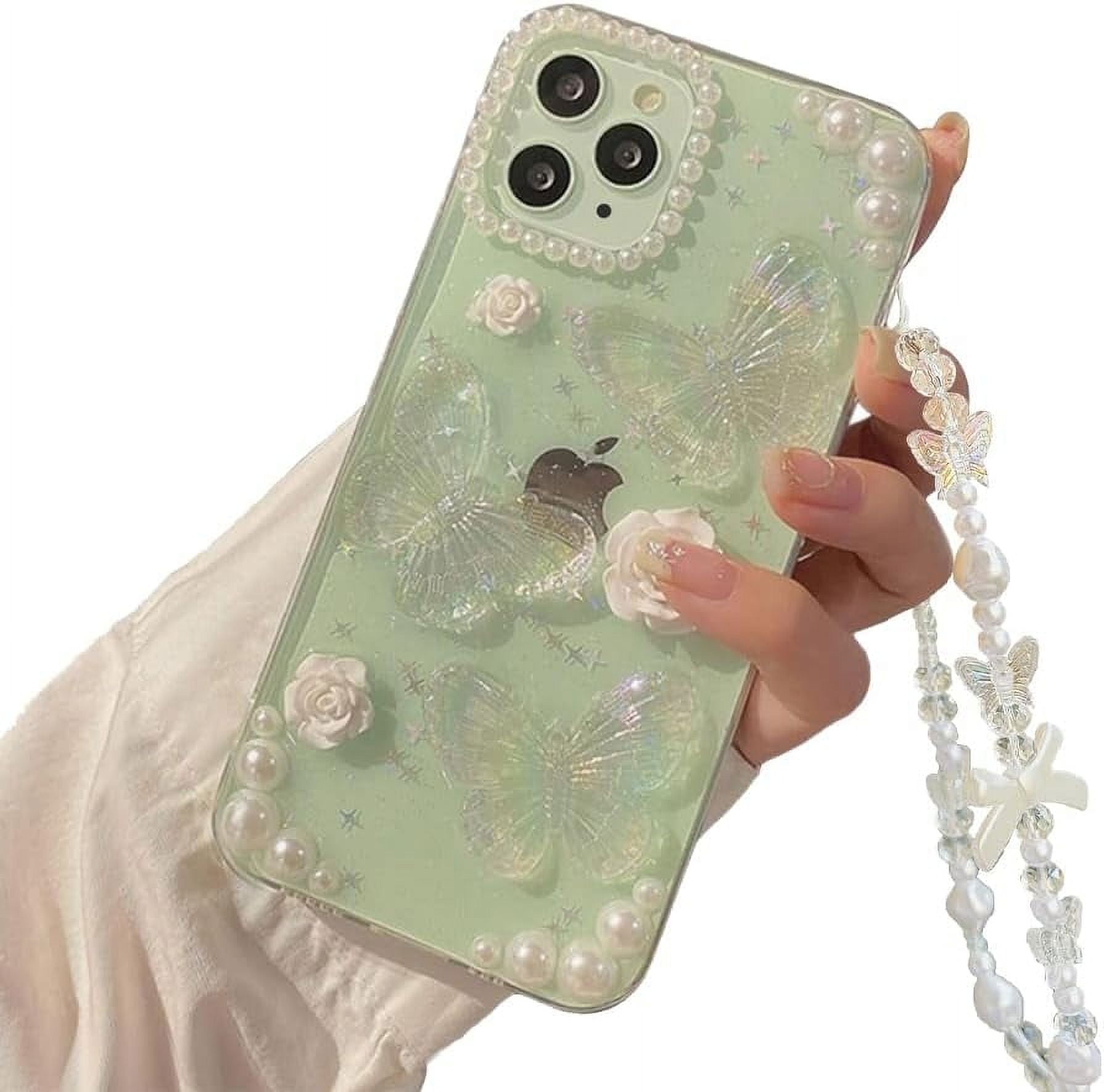 Cute iPhone 13 Pro Max Case with Heart Strap Bracelet Chain