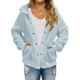 thumbnail image 4 of Vedolay Tops for Women Casual Womens Casual Jacket Casual Long Sleeve Casual Jacket with Pockets,Light Blue L, 4 of 5