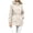 Beige 17, variant on Karymi Rain Jacket Women Solid Drawstring Waist Hooded Jacket, Long Sleeve Elastic Cuff Snap Button Front Outdoor Mid-Length Coat with Slant Pockets Jackets for Women