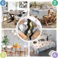 thumbnail image 4 of Black White Gold Marble Pattern Square Tablecloth,Waterproof Square Table Cover,Wipeable Spillproof Washable Table Cover for Home Kitchen Party Decor 42"X42"(107x107cm), 4 of 6