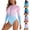 #134-Blue, variant on Roncen UPF 50+ Long Sleeve Swimsuits for Women - Bathing Suit Rash Guard Modest Surf Gradient One Piece Zip Swimwear