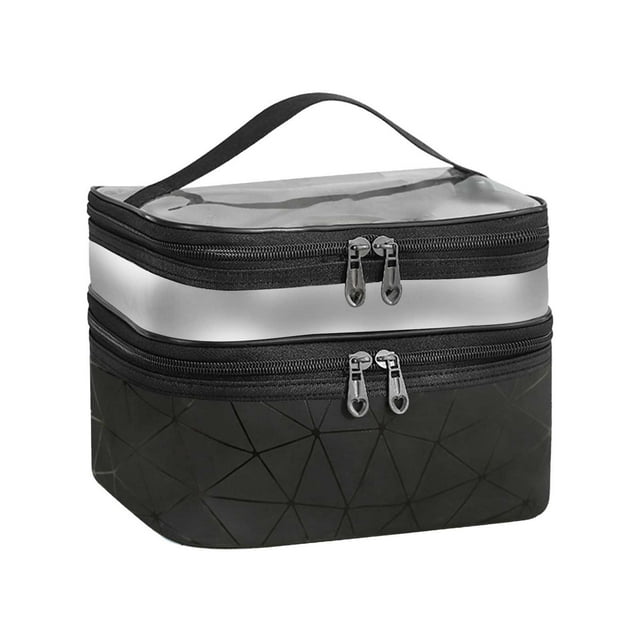 Makeup Bags Double Layer Travel Cosmetic Cases Make Up Organizer Toiletry Bags Double Layer Cosmetic Bag Makeup Bag Travel Makeup Bag Makeup Bags For Women Cosmetics