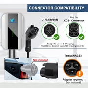 Veiphlox UC101, 240 V, 40 Amps Level 2 EV Charger with J1772 Connector, 25ft Cable