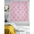 thumbnail image 3 of Pink Morocco Sheer Curtains 72 Inch Length 2 Panels for Living Room, Moroccan Boho Ethnic Abstract Grid Art Voile Kitchen Curtain Set, Luxury Privacy Drapes Window Treatment for Bedroom, 3 of 7