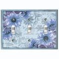thumbnail image 1 of Metal Light Switch Plate Outlet Cover Blue Floral Leaf Letter Damask FLW061, 1 of 1
