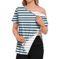 thumbnail image 2 of ASDFVBKG Post Shoulder Surgery Shirt for Women Tear Away Short Sleeve Tops After Rotator Cuff Shirt V Neck Chemo Port Adaptive Clothing Gray L, 2 of 4