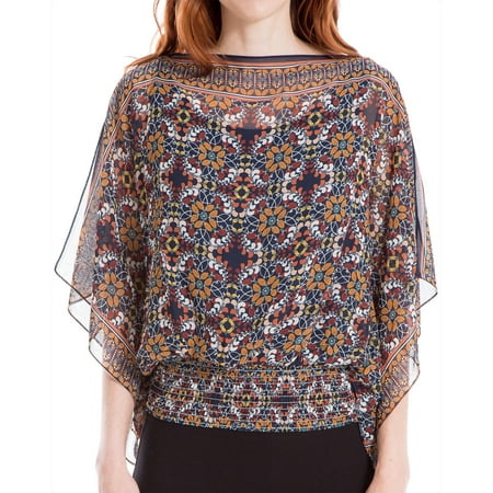 Max Studio Womens Printed Dolman Sleeve Top