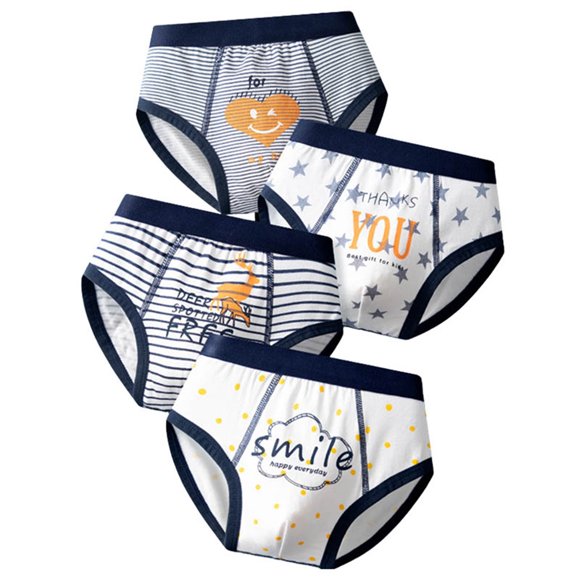 Toddler Boxer Briefs Toddler Baby Boys Cartoon Dinosaur Prints Briefs Cotton Breathable Underwear Trunks 4 Pack Toddler Underwear Navy 5 years-6 years