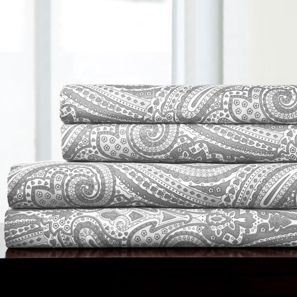 Sábanas Sweet Home Collection King Size Paisley de color gris