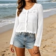 thumbnail image 6 of PBFRDSJ Long Sleeve Cardigan for Women Knit Crochet Button Down Sun Protection Cover Up Trendy Summer Sweaters for Casual Vacation, 6 of 6