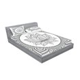 thumbnail image 2 of Ambesonne Mandala Fitted Sheet & Pillow Sham Set, Folk Ornamental Tattoo Art, Queen, White Black, 2 of 2