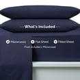 thumbnail image 6 of Martex Easy Living 3-Piece Twin Microfiber Sheet Set | Brushed Soft Easy Care | Navy Blue, 6 of 9