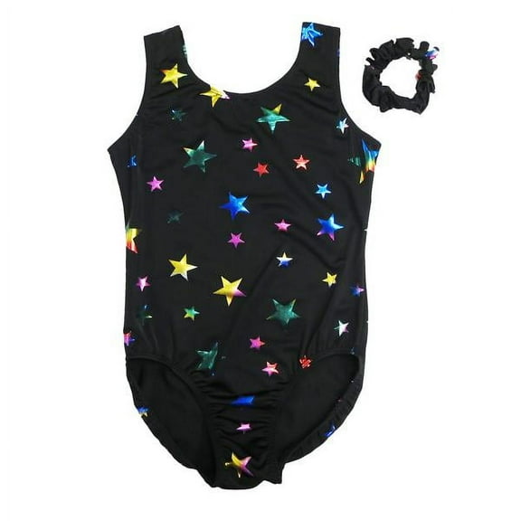 Wenchoice Black & Rainbow Stars Leotard - Infant, Toddler, Girls & Women Adult L