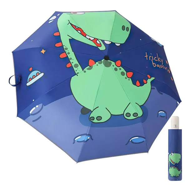Naixueli BF8-085 paraguas sombrilla automático infantil diseño dinosaurio color azul