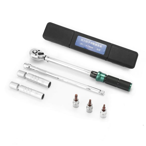 Amdohai 10-60N.m 3/8 Inch Drive 7 PCS Preset Torque Wrench Bits Set Quick Release Mini Portable Adjustable Torque Wrench Household Bicycle Car Auto Repairs with Storage Box