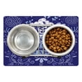 thumbnail image 1 of Hug Pet Mat for Food and Water, Purple Tones Graphic of Tea is not a Drink It's a Hug Words Floral Ornate and Cup, Non-Slip Rubber Mat for Dogs and Cats, 18" X 12", by Ambesonne, 1 of 2