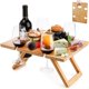 thumbnail image 1 of Mesa plegable portátil de bambú para pícnic con vino, 40 x 30 x 19 cm, de Youeon, 1 of 9