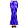 thumbnail image 4 of Women's Shiny Leather Flared Pants in Multiple Colors, 4 of 7