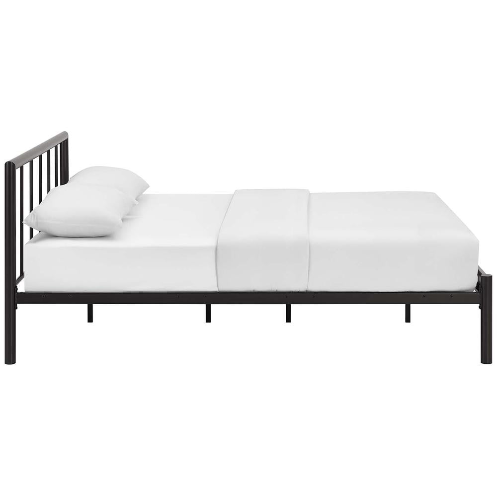 Modway Gwen Powder Coated Sturdy Steel Full Bed Frame in Brown