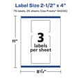 thumbnail image 6 of Avery Matte Clear Rectangle Labels, 2-1/2" x 4", 75 Total, 6 of 10