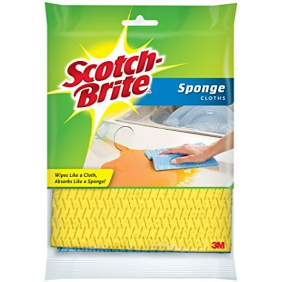 Scotch-Brite Sponge Cloth, 3 Pack Of 2 Sponge Cloths, Which Equals 6 Sponges(Pack Of 6).