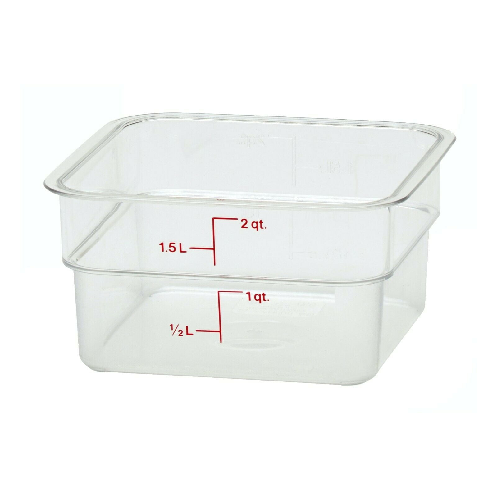Cambro 2 Quart Clear Square Food Storage Containers with Lids, Set