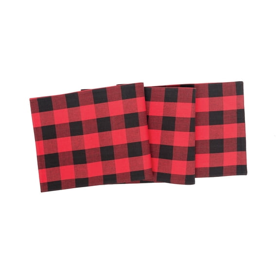 Franklin Red & Black Buffalo Check Gingham Table Runner 13" x 72"