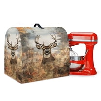 TSOVTHRID Deer Elk Pattern Mixer Cover Dust Cover for Kitchen Mixer with 2 Pockets Forest Camo Hunting Print Waterproof Polyester Coffee Maker Cover for 4.5-5 Quart Stand Mixer Accessories Decor,S
