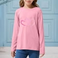 thumbnail image 4 of Girls Pink Long Sleeve T-Shirt with Heart Graphic - Soft Stretch Crewneck Top for Kids to Big Kid (2-14 Years),Size 11-12 T, 4 of 6