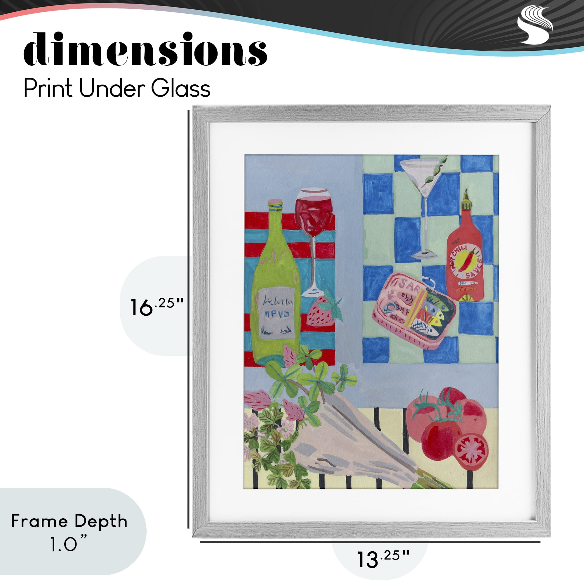 Stupell Industries Saucy Kitchen Secrets Gray Framed Print Under Glass, design by Melissa Wang