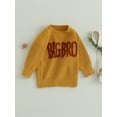 thumbnail image 4 of Kids Toddler Baby Boy Knit Sweater Big Bro Letter Embroidery Long Sleeve Knitted Sweatshirt Fall Winter Warm Clothes, 4 of 7