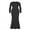 Black, variant on REORIA Women Long Sleeve Bodycon Dress Sexy Crew Neck Ribbed Basic Maxi Dresses Slim Fit