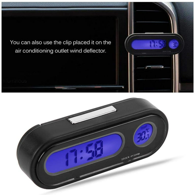 Car Mini Electronic Digital Clock Time Watch Thermometer Auto Dashboard  Clocks Luminous Black Digital Display Car Accessories - Automotive  Electronic Clocks - AliExpress