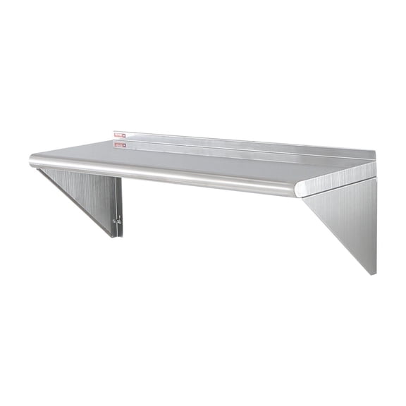 Stainless Steel Shelf 12x36 inch, Wall Mounted Floating Shelves with Brackets, 250lbs Capacity, Heavy Duty Storage for Kitchen, Restaurant, Bar, Hotel