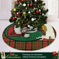 thumbnail image 6 of FMSHPON Merry Christmas Tartan Buffalo Sheep Xmas Christmas Tree Skirt Stand Mat for Holiday Party Decoration Indoor Outdoor 48 inches, 6 of 6