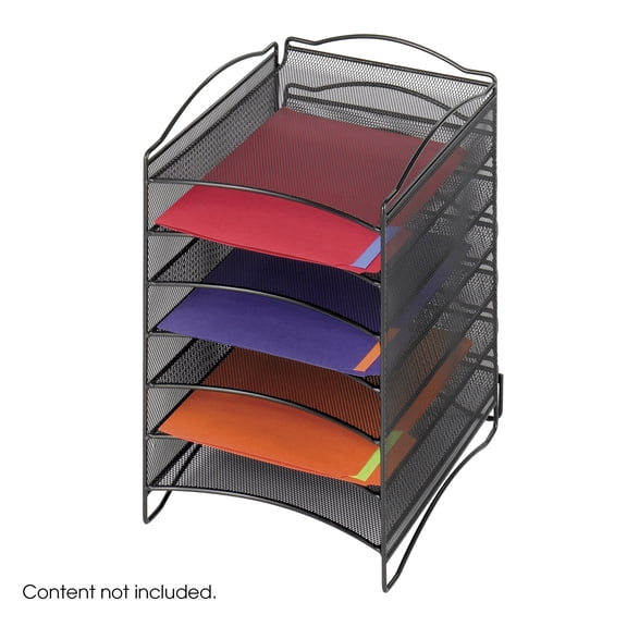 Onyx™ 6Compartment Mesh Literature Organizer, Black