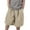 Khaki#05, variant on Favoffer Unisex Cargo Shorts, Casual Solid Color Cropped Shorts, Elastic Waist Drawstring Workwear Pants, 4 Pockets Ideal for Outdoor Play, Weekend Hangouts & Summer Adventures, 8-36 Years