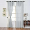 thumbnail image 2 of Efavormart Pack of 2 52"x108" Silver Faux Linen Curtains, Semi Sheer Curtain Panels with Chrome Grommet for Living Room Home Decor Window Privacy Linen Textured Drapes, 2 of 5
