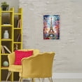 thumbnail image 3 of Stupell Industries Modern Eiffel Tower Nighttime Bloom White Framed Giclee Art, 16 x 24, by Creative Studio, 3 of 8