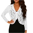 thumbnail image 2 of Xuyuer Women's Elegant Loose-Fit Long Sleeve Lace Cardigan, Delicate Knit Cover Up for Weddings, Beach Evenings, Date Nights and Spring Summer Romantic Outfits, 2 of 7