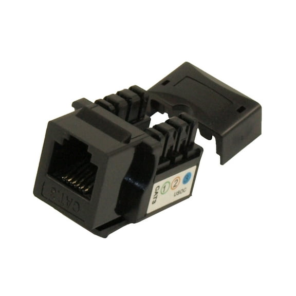 Keystone Jack Insert/Punch-down: Phone (RJ-11/RJ-12) for 2/3 Lines, Black